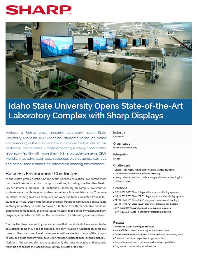 Sharp, Idaho State, Displays, Case Study, Specialty Business Solutions