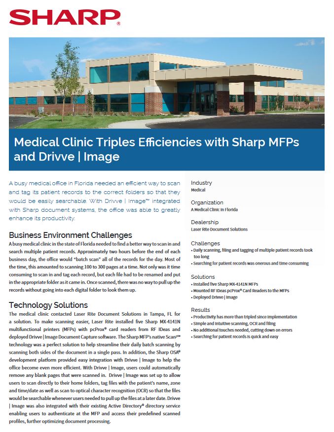Sharp, Medical Clinic, Case Study, Specialty Business Solutions